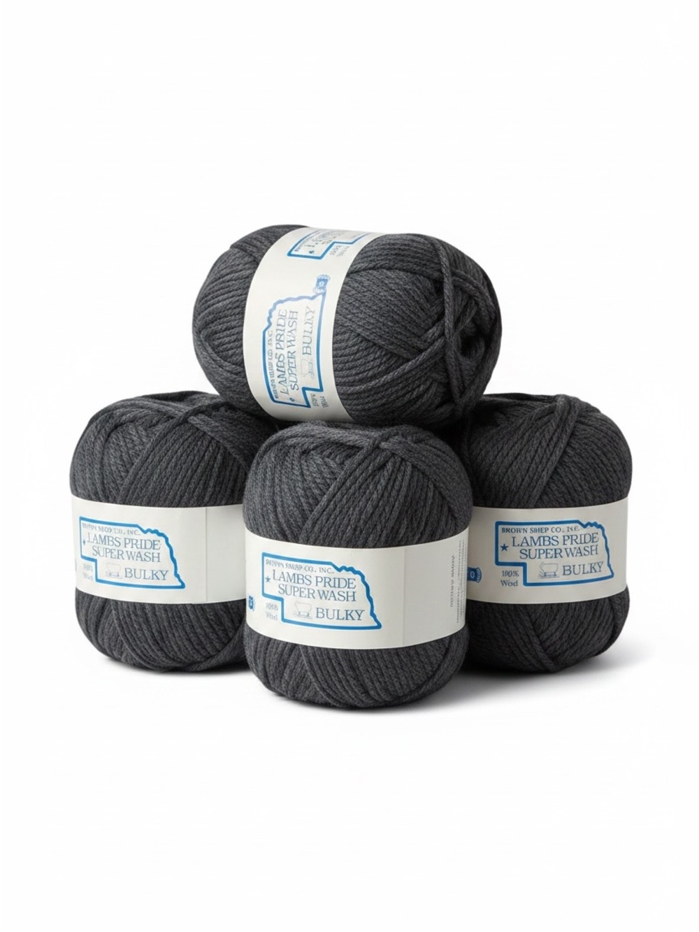 Lambs Pride Superwash Bulky Yarn - Charcoal Gray - 5 Skeins